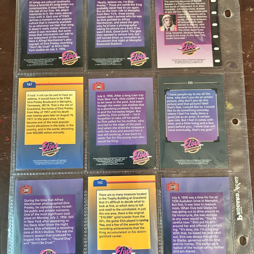 Set/Lot of Collectible Elvis Presley Trading Cards In Sheets - Picture 6 of 16